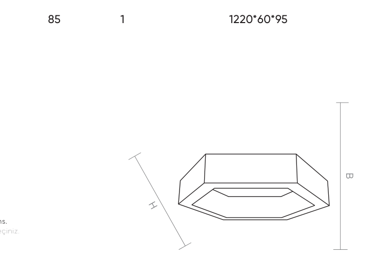 Hexagon teknik çizim